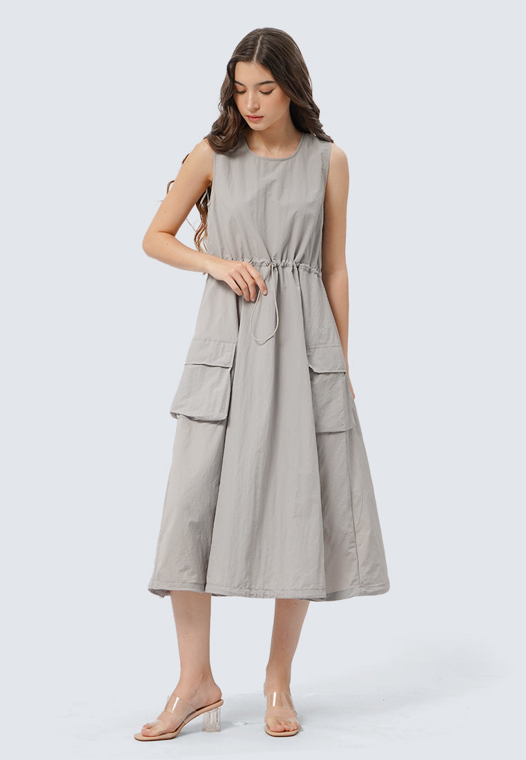 Sleeveless Parachute Midi Dress