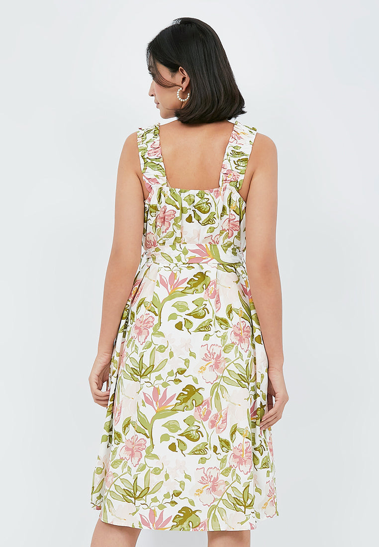 Printed Sleeveless Midi Dress