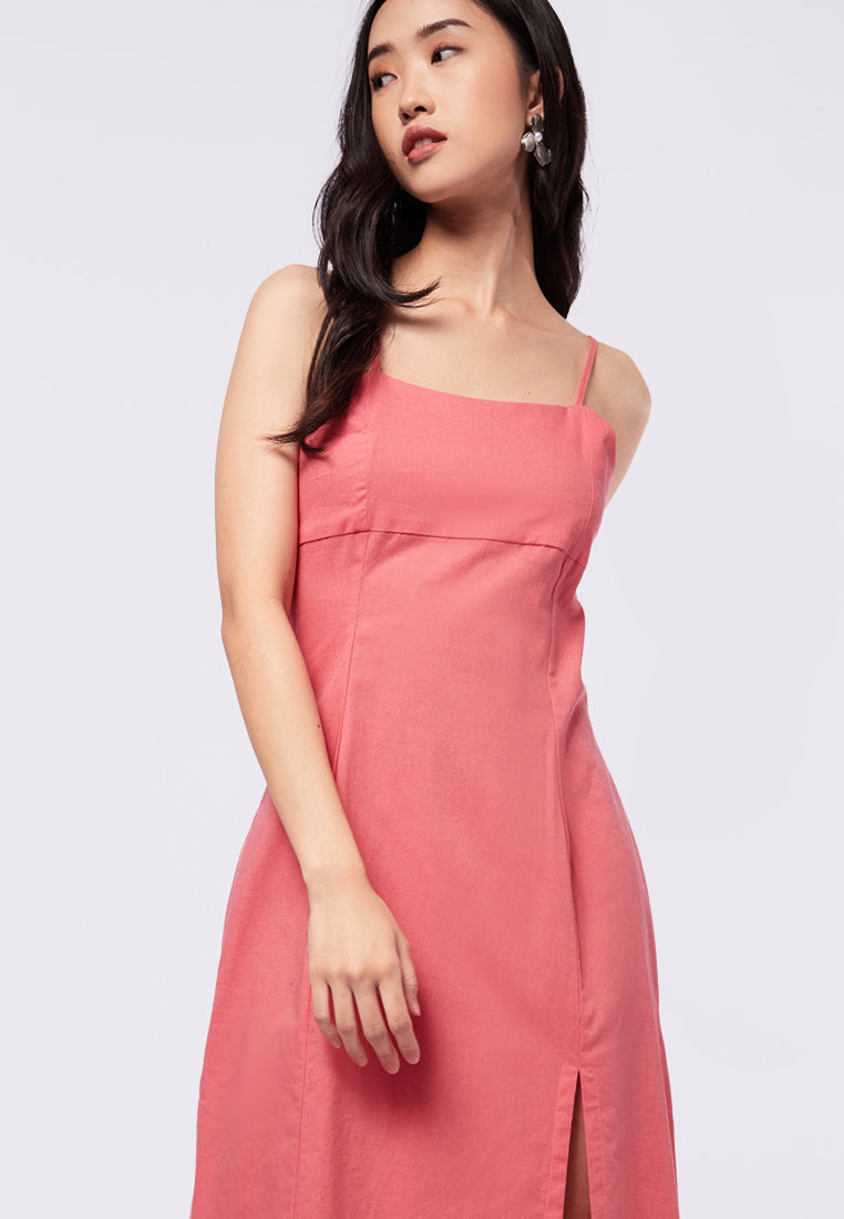Strappy Midi Dress with Back Smock Details