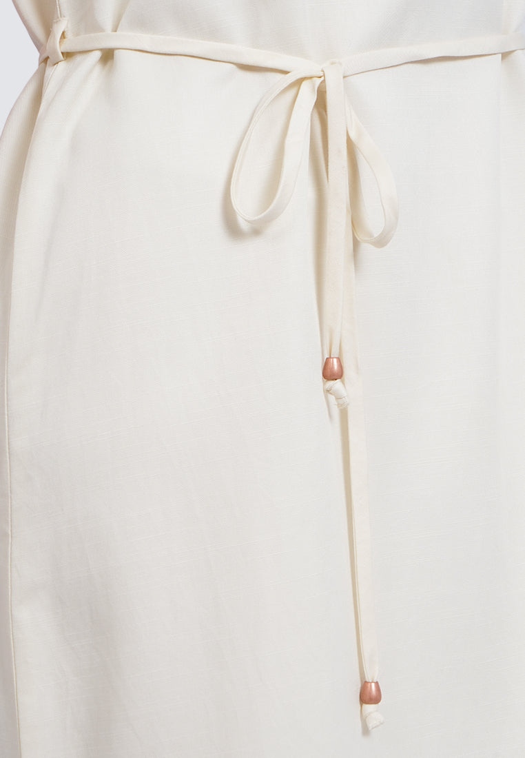 Eyelet Details Sleeveless Midi Dress