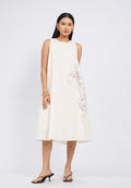 Embroidered Sleeveless Midi Dress