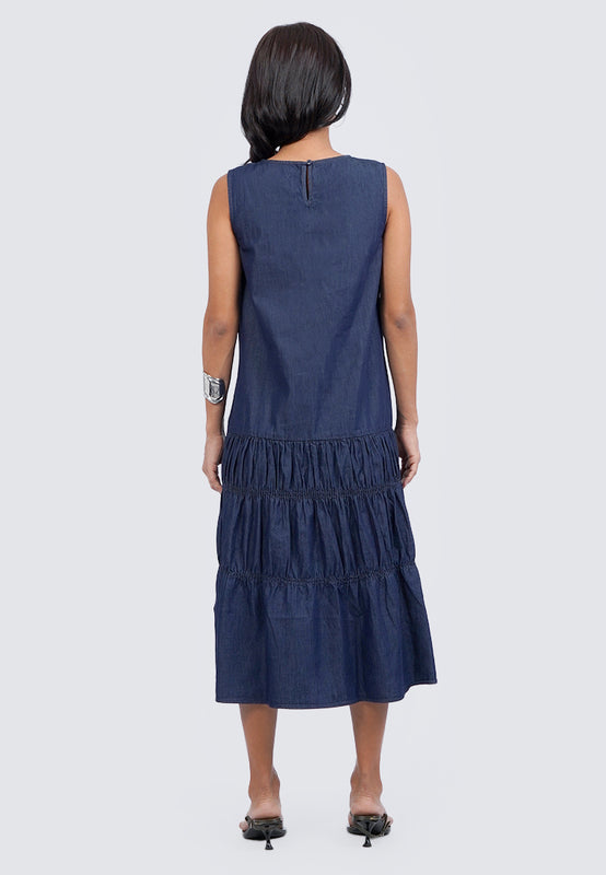 Sleeveless Tiered Midi Dress