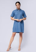 Mini Denim Dress with Button Details