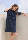 Mini Denim Dress with Button Details