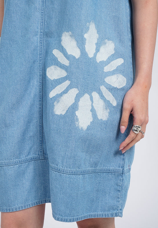 Round Neck Sleeveless Denim Dress