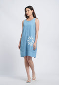 Round Neck Sleeveless Denim Dress