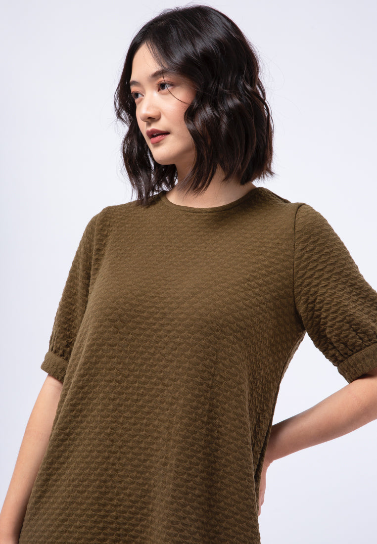 Textured Knit Short Dress