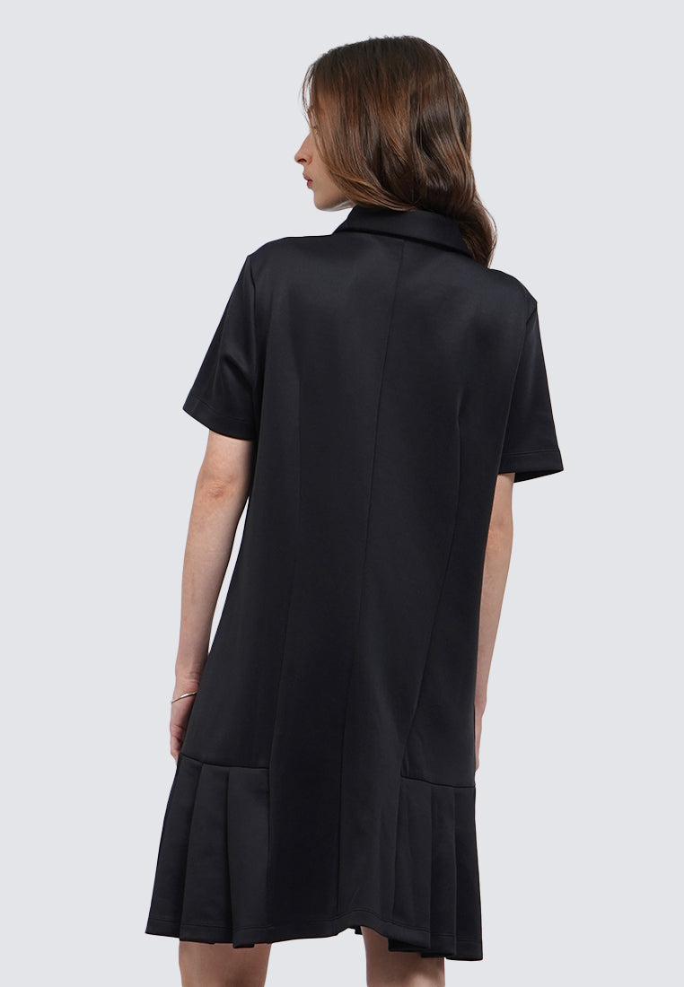 Pleated Hem Mini Dress
