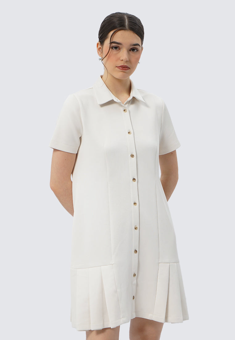 Collared Short Sleeve Mini Dress