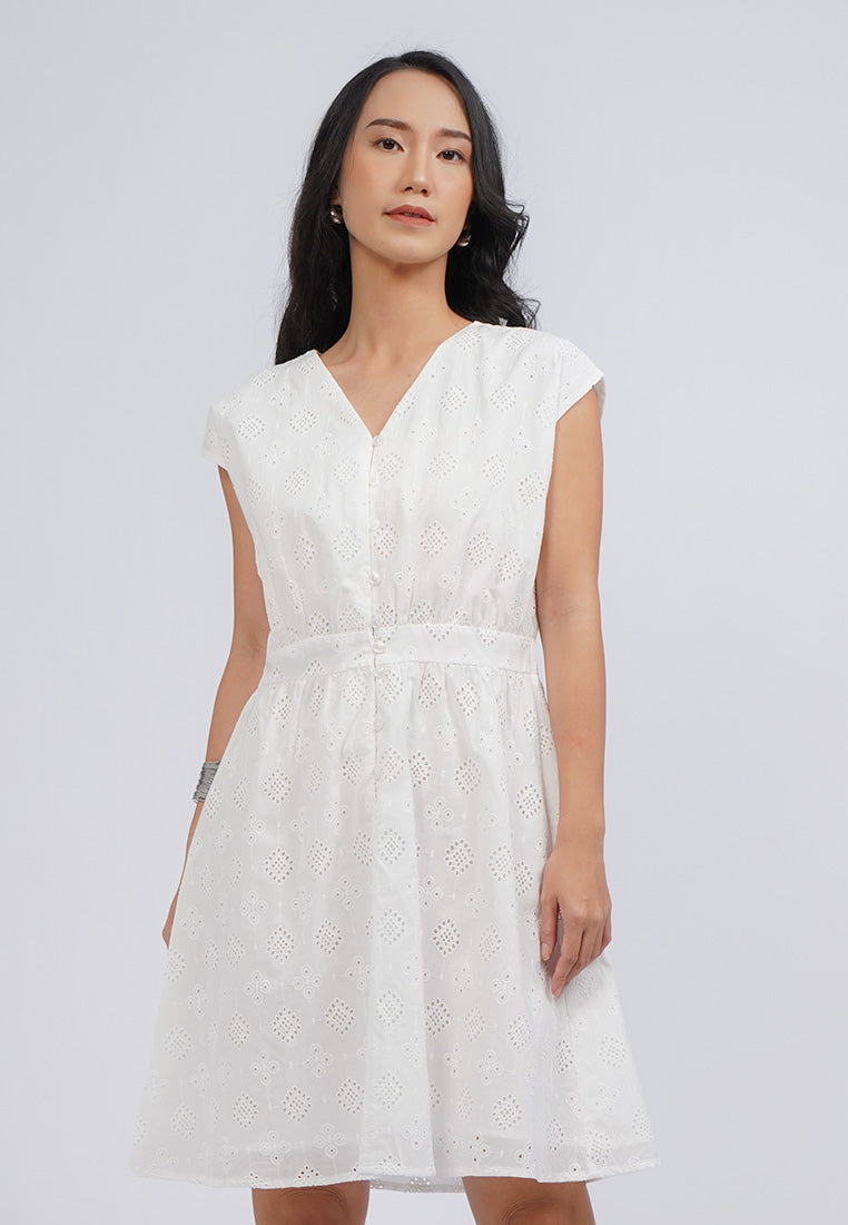 V-Neck Sleeveless Mini Dress