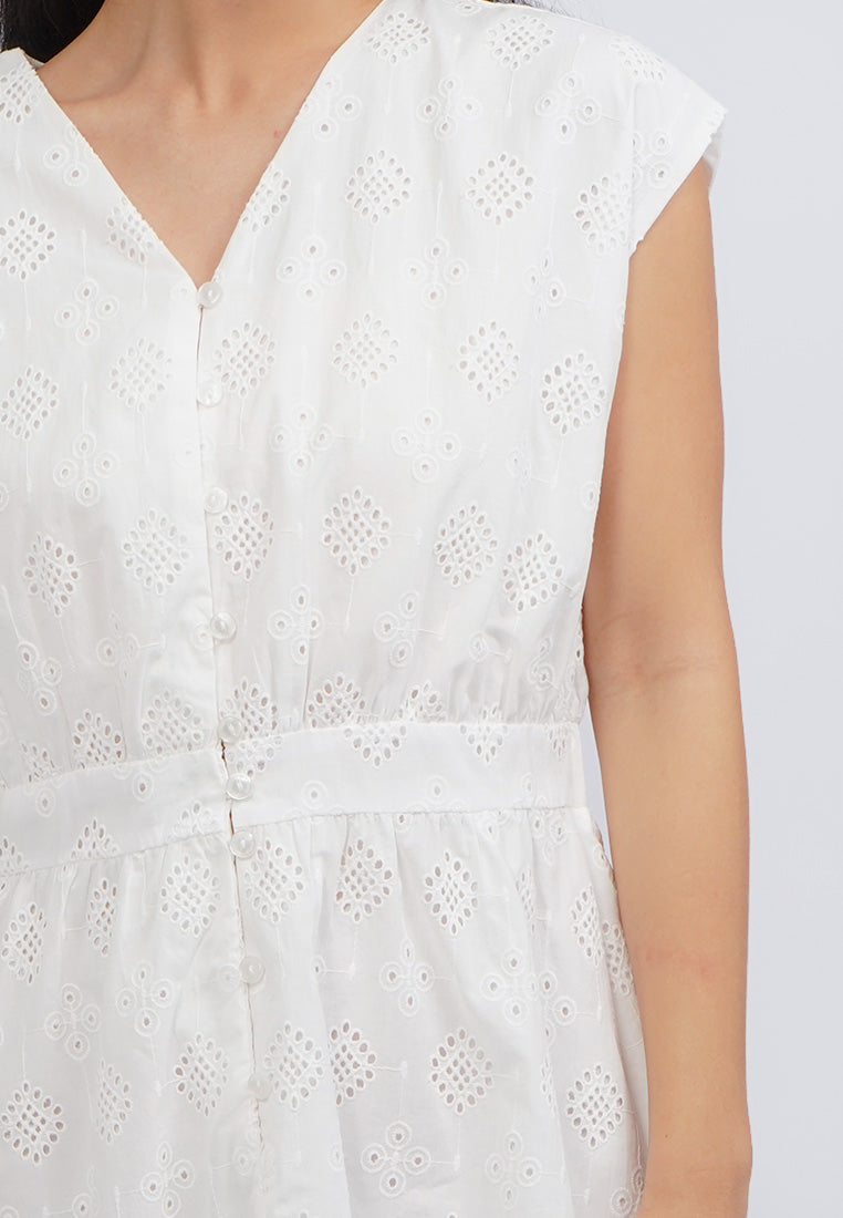 V-Neck Sleeveless Mini Dress