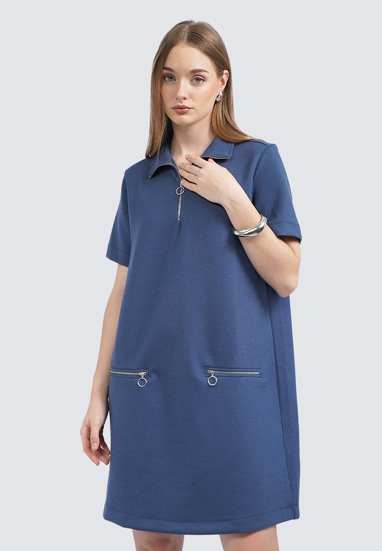 Mini Dress with Zipper Details