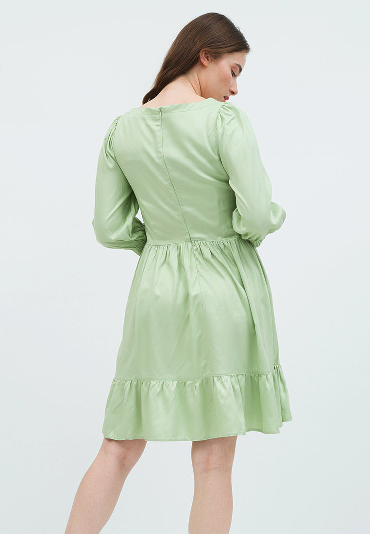 Mini Tiered Dress with Square Neckline