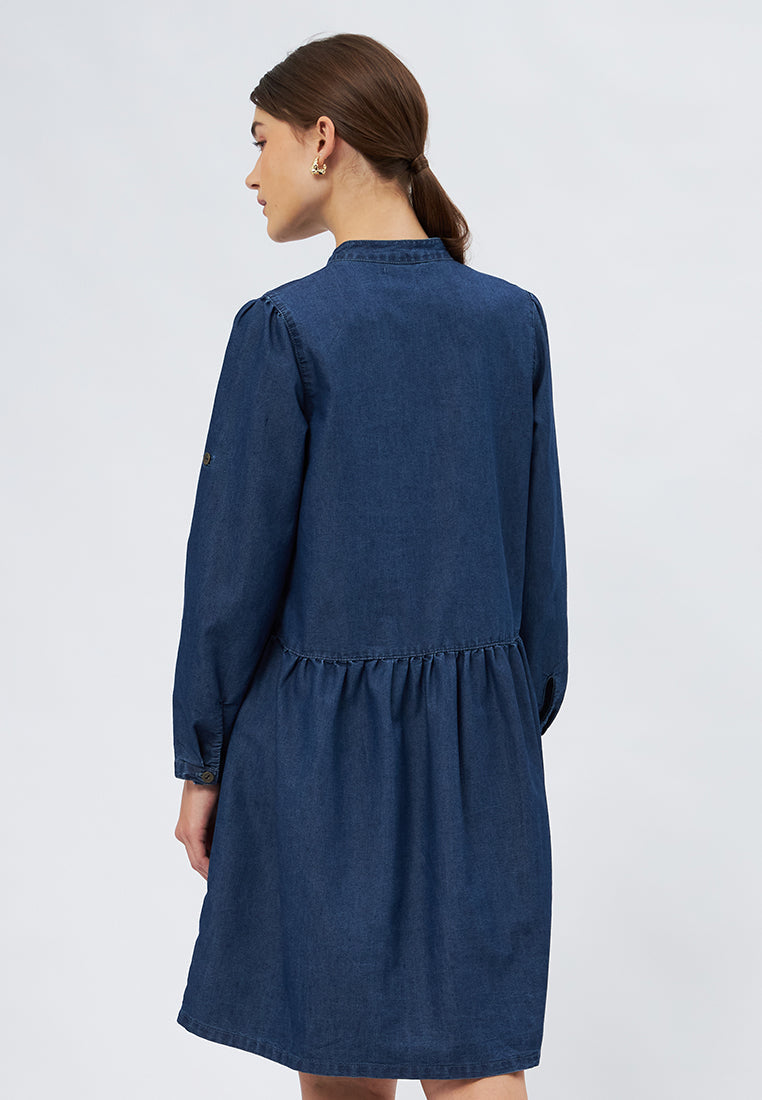 Long Sleeve Denim Midi Dress