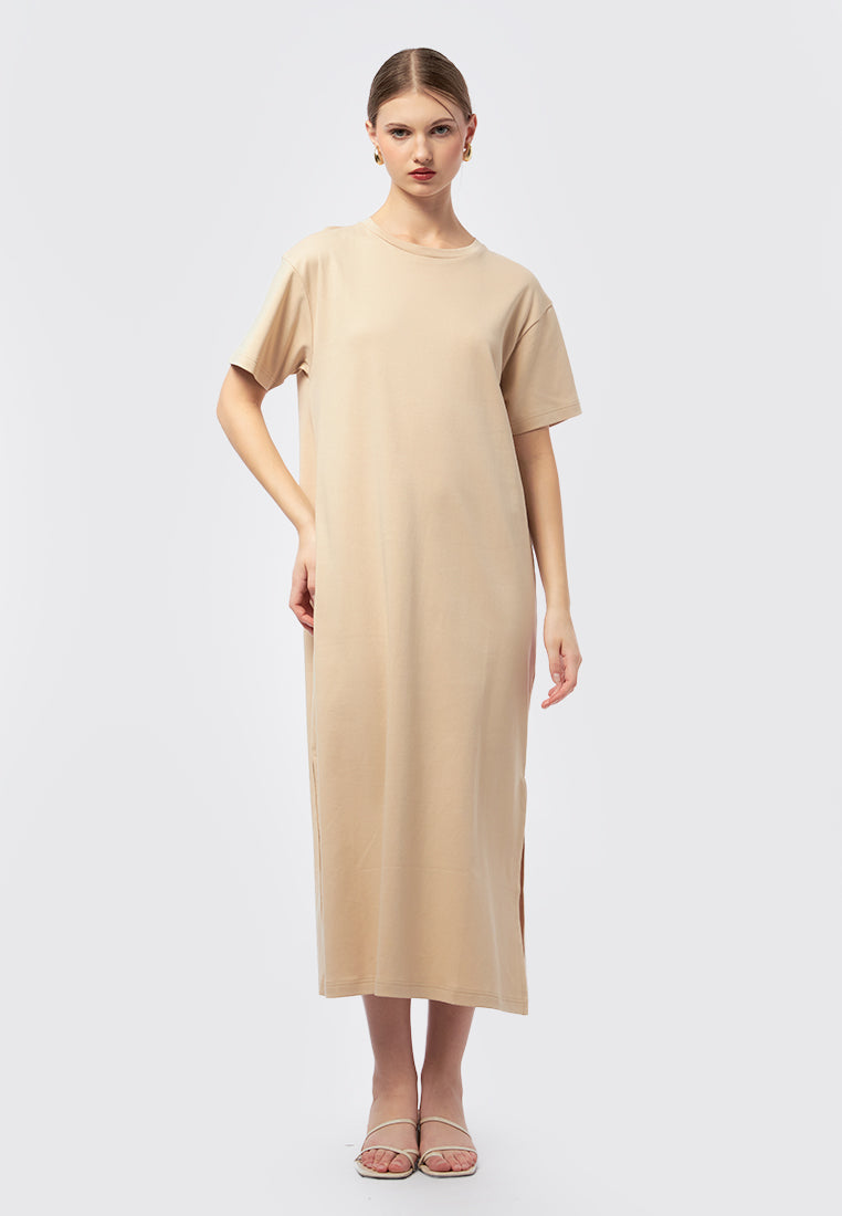 Short Sleeve Maxi Dress with Slit