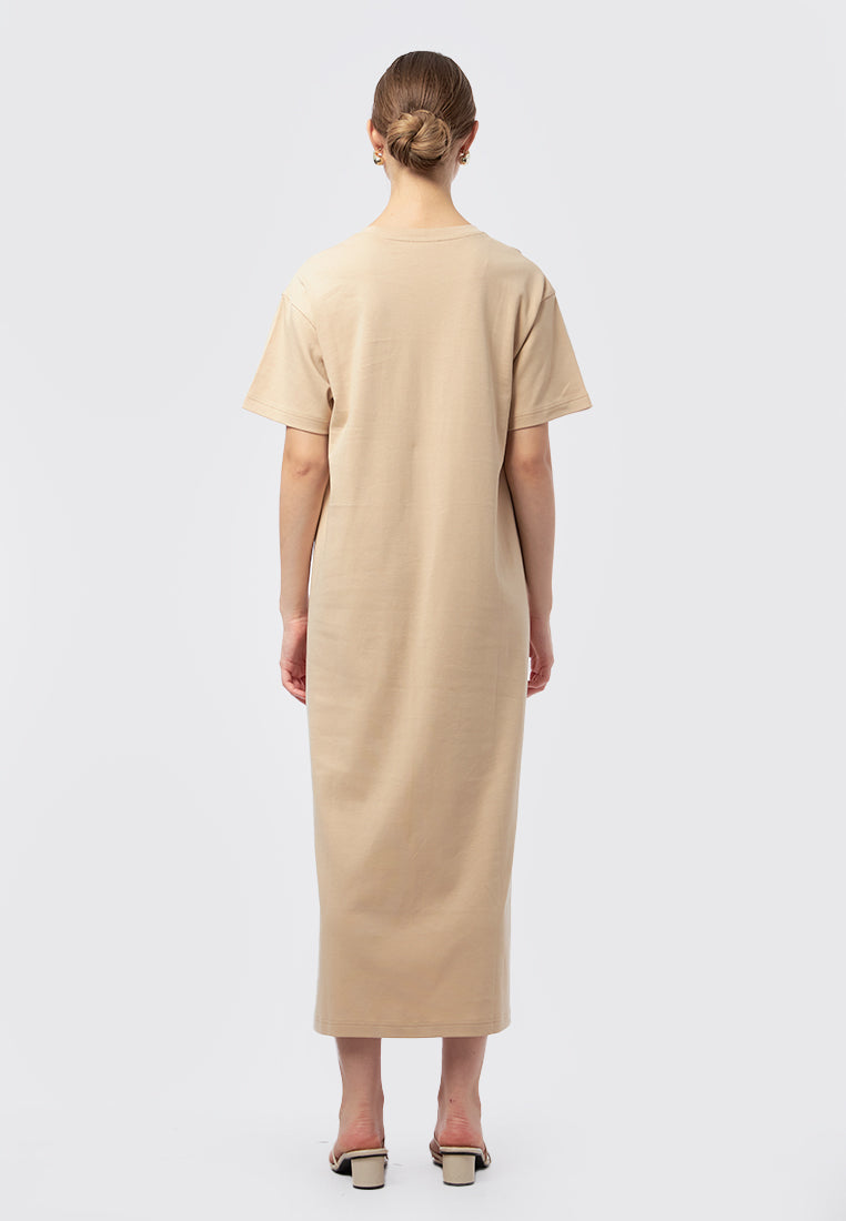 Short Sleeve Maxi Dress with Slit