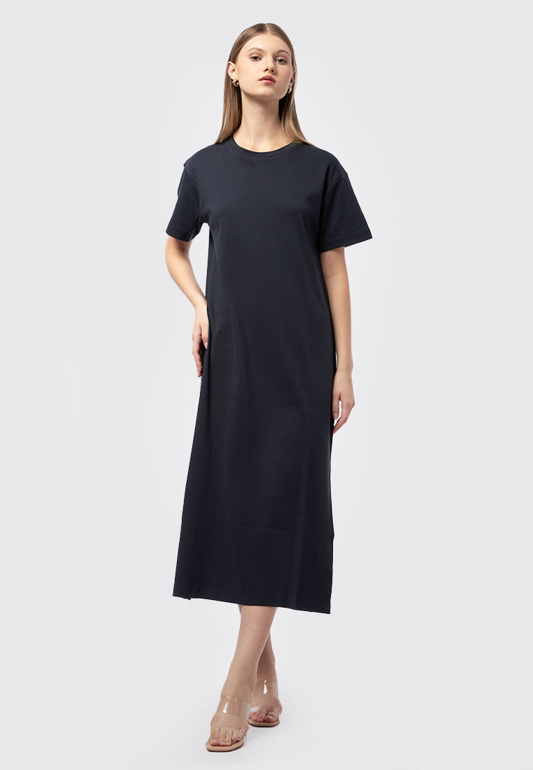 Short Sleeve Maxi Dress with Slit