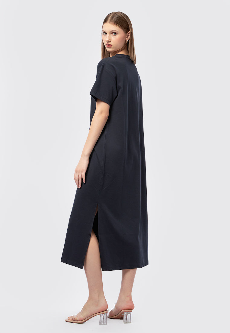 Short Sleeve Maxi Dress with Slit