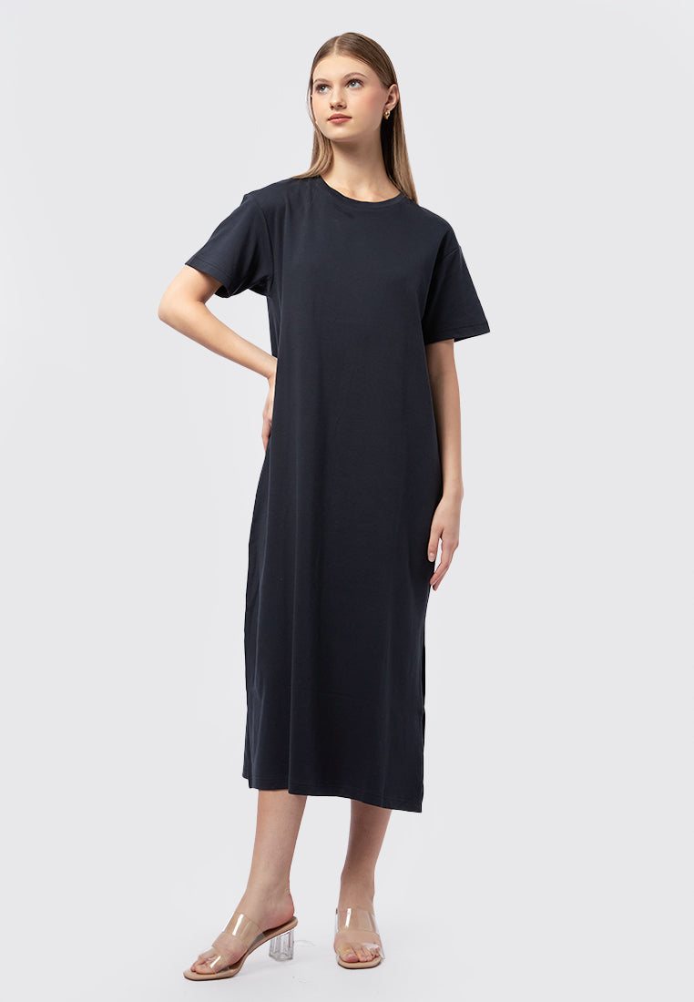 Short Sleeve Maxi Dress with Slit