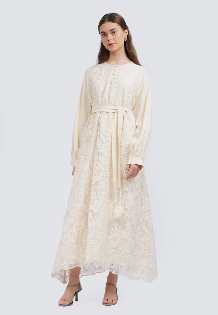 Balloon Sleeves Maxi Dress