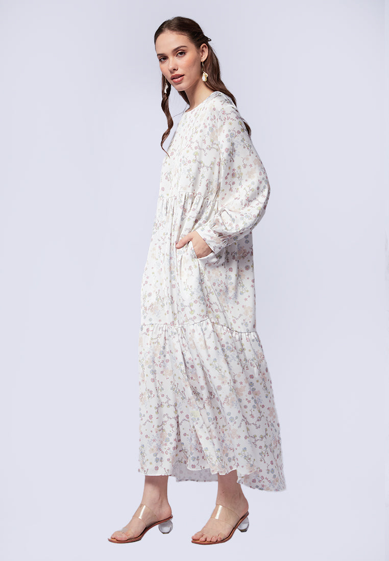 Printed Maxi Tiered Dress Citra Kirana for et cetera