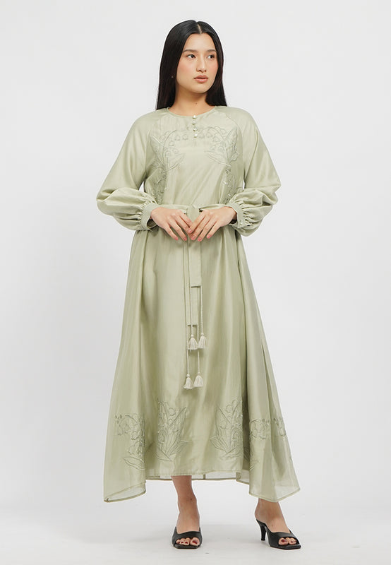 Puff Sleeves Gamis with Tassel