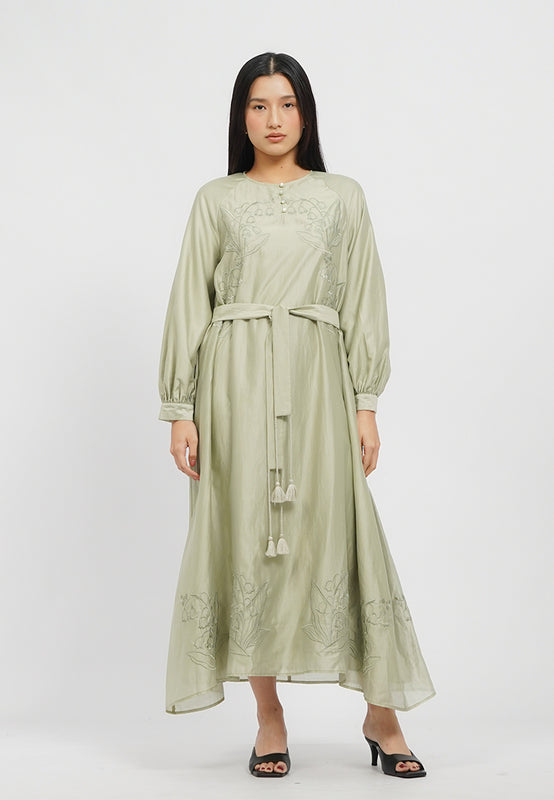 Puff Sleeves Gamis with Tassel