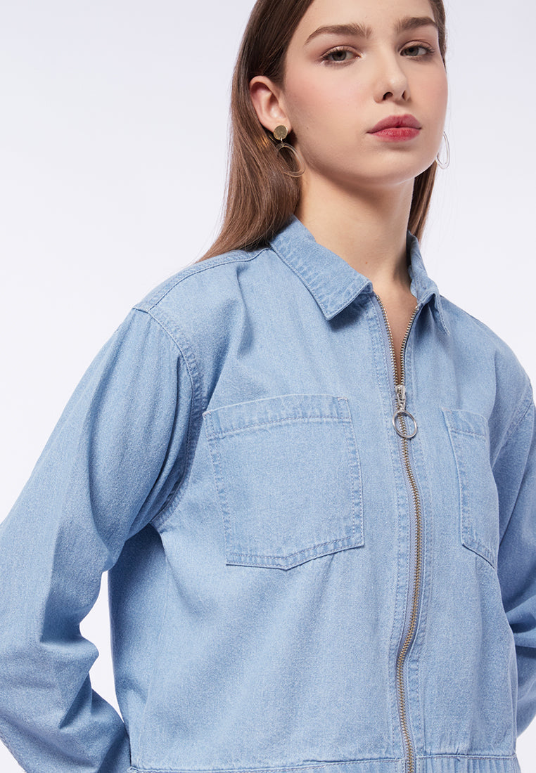 Zipped Denim Jacket