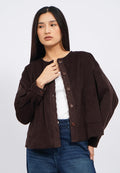 Round Neck Corduroy Jacket