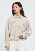 Rolled Up Sleeve Crop Jacket