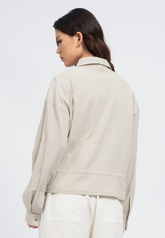 Rolled Up Sleeve Crop Jacket