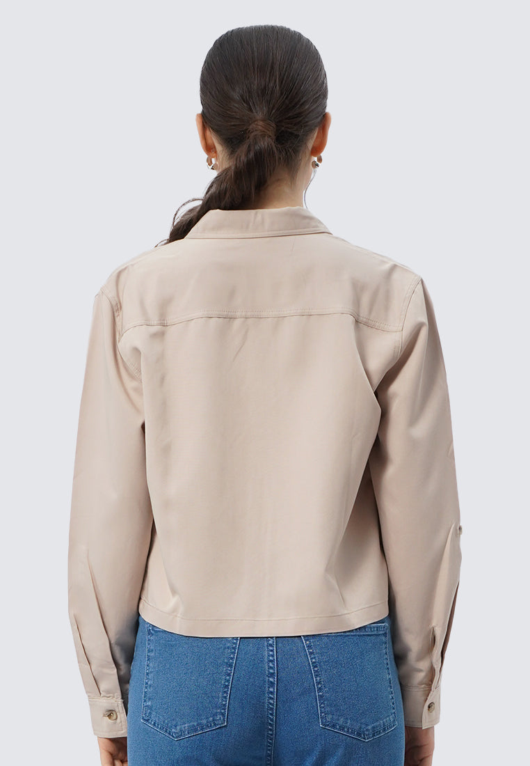 Collared Jacket with Epaulette Details