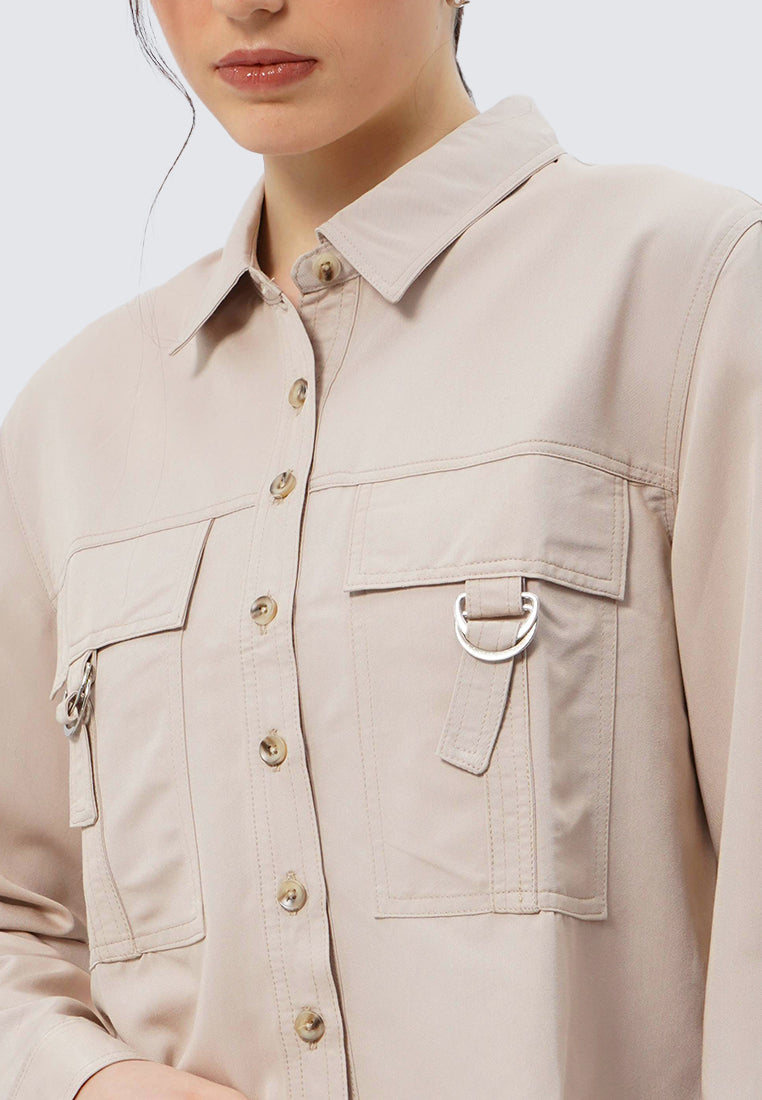 Collared Jacket with Epaulette Details