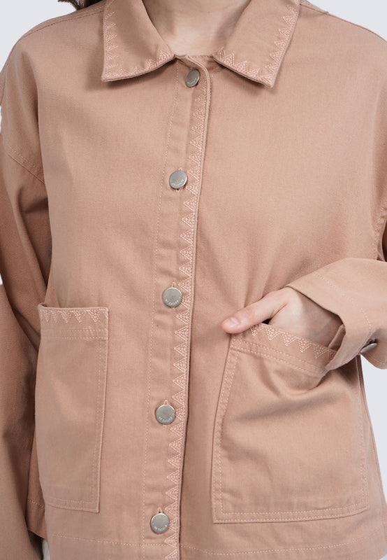 Double Pocket Long Sleeve Jacket