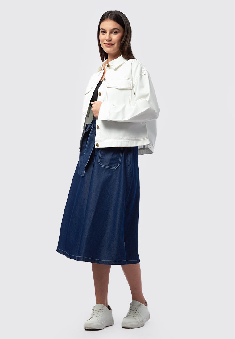 Contrast Stitches Trucker Jacket