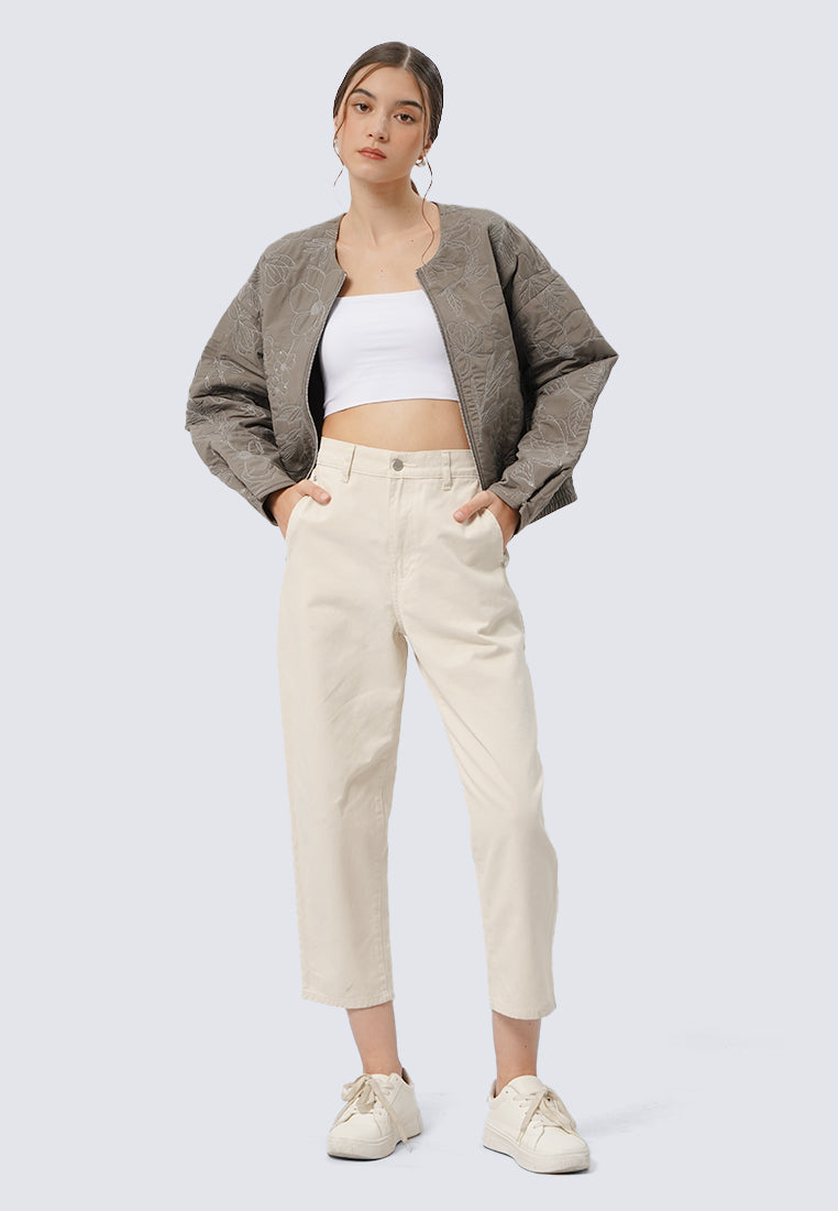 Quilted Jacket with Flower Details
