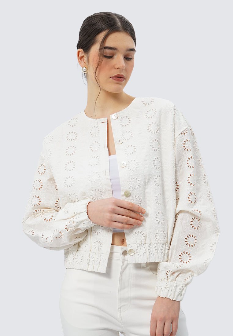 Eyelet Bomber Jacket