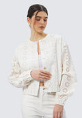 Eyelet Bomber Jacket