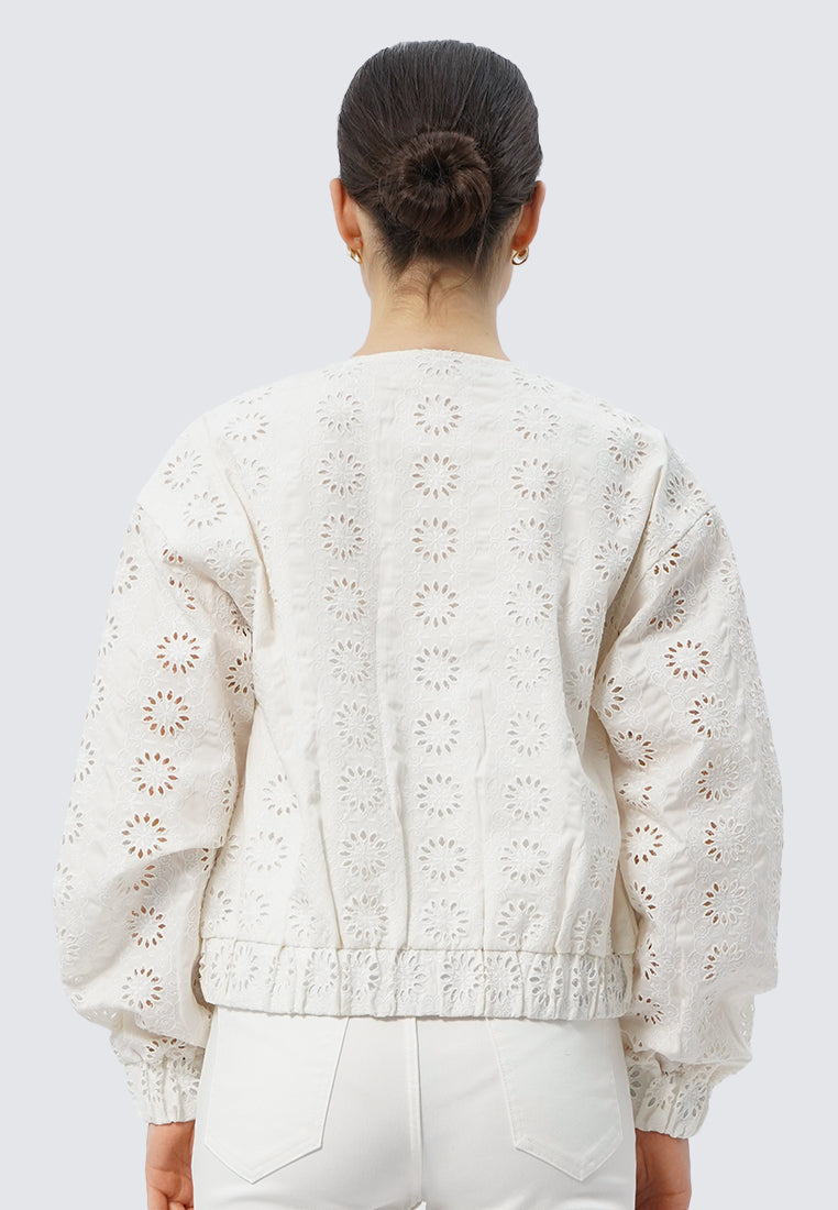 Eyelet Bomber Jacket
