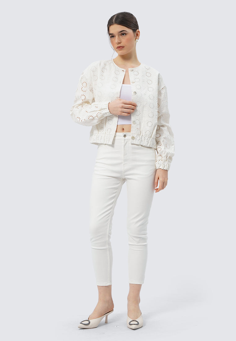 Eyelet Bomber Jacket