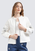 Embroidered Puff Sleeves Jacket