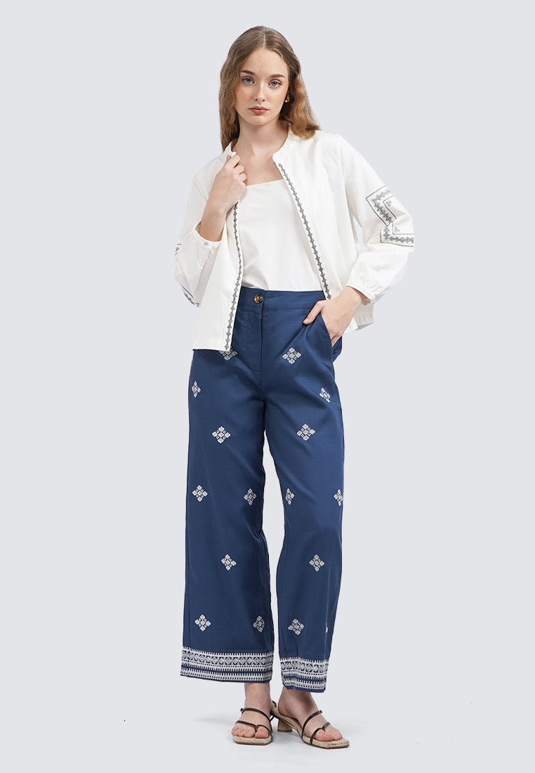 Embroidered Puff Sleeves Jacket