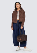 Collared Suede Crop Jacket
