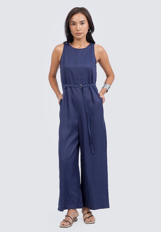 Round Neck Sleeveless Jumpsuit
