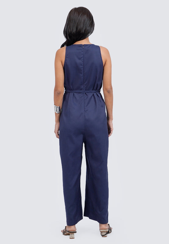 Round Neck Sleeveless Jumpsuit