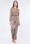 Printed Flare Knit Pants