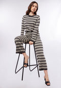 High Waist Printed Knit Pants