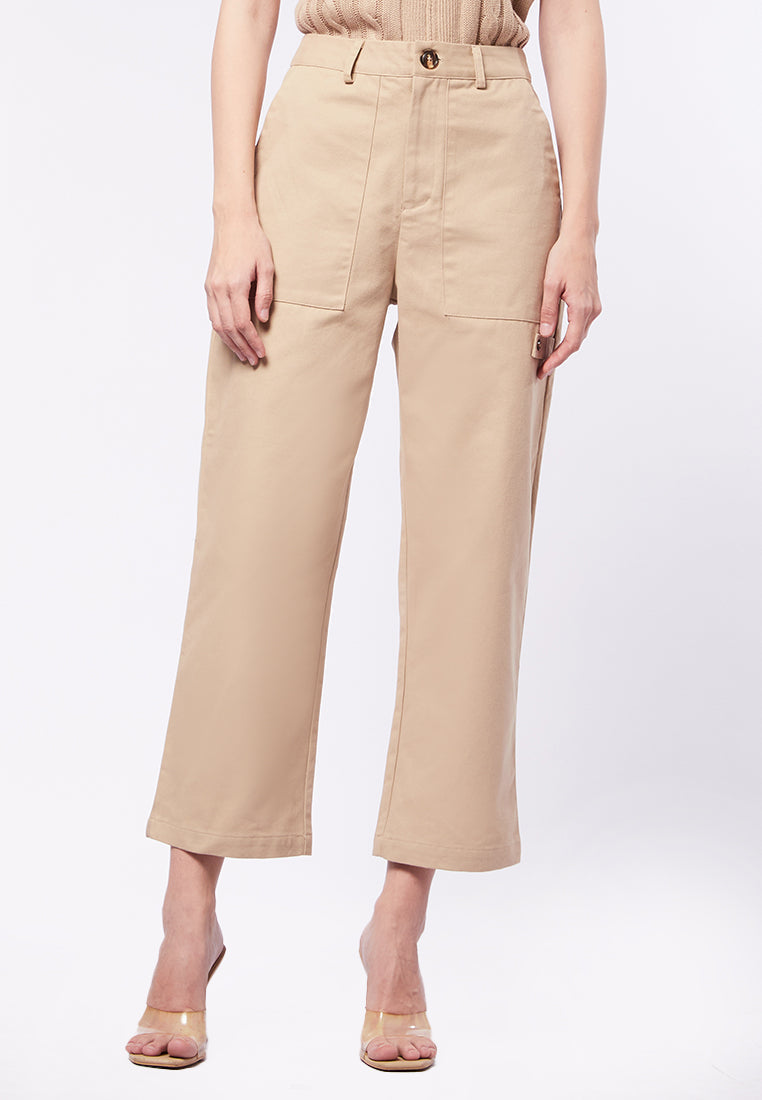 Tapered Fit Pants with Front Pocket
