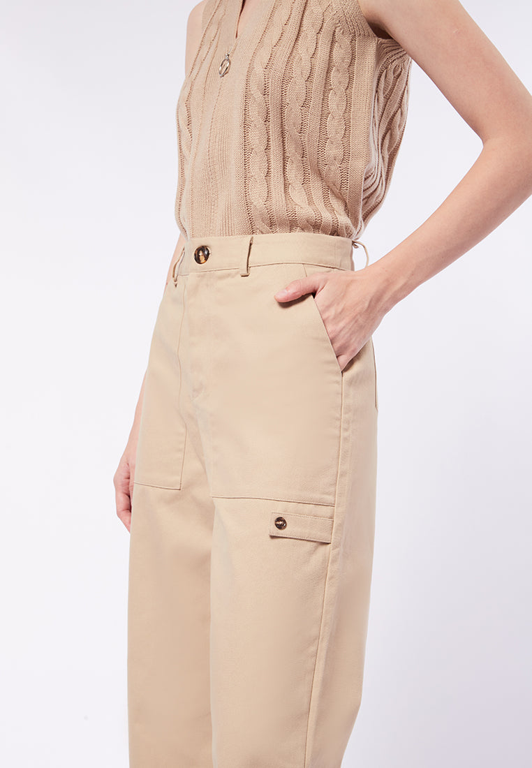 Tapered Fit Pants with Front Pocket