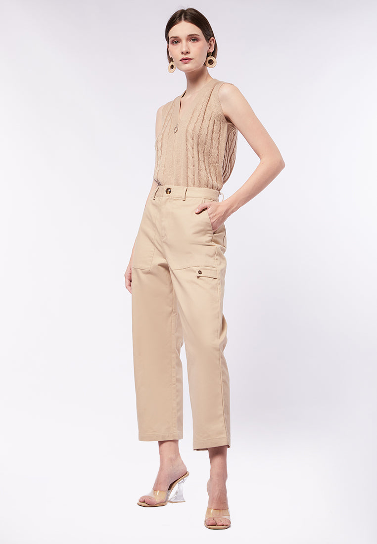 Tapered Fit Pants with Front Pocket
